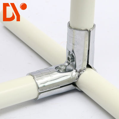 Thickness 2.3mm HJ-2 Chrome-plated Metal Pipe Connector for OD 28mm Lean Pipe Warehouse Modular System