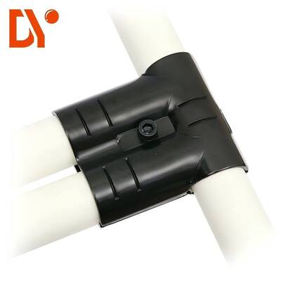 HJ-14 Black Electrophoresis Metal Lean Pipe Joint in 2.3MM Thickness for Tube Warehouse Rack