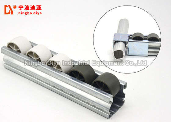 ABS / PP Curved Sliding Roller Track Customized Length With Plastic Wheel