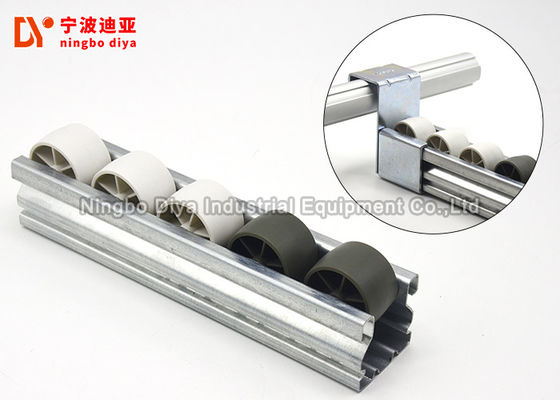 ABS / PP Curved Sliding Roller Track Customized Length With Plastic Wheel