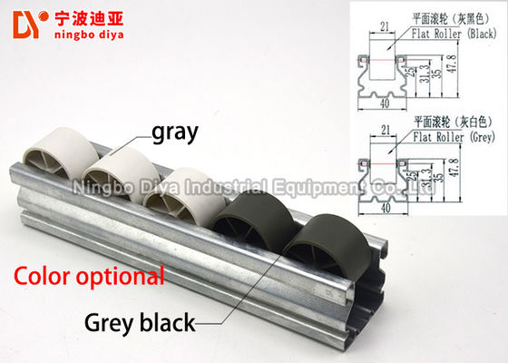 White Grey Plastic Roller Track 2 Metes Length With Carbon Steel Frame