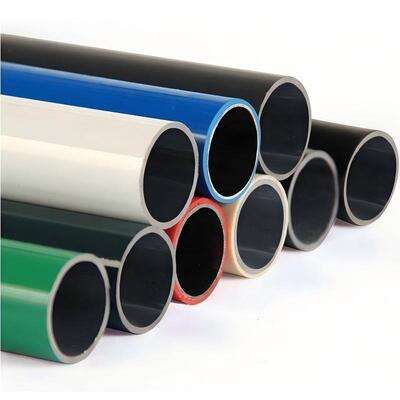 OD28mm Light Blue Coated PE Lean Pipe Composite Tube for Rack System Wall