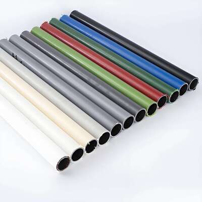 OD28mm Light Blue Coated PE Lean Pipe Composite Tube for Rack System Wall