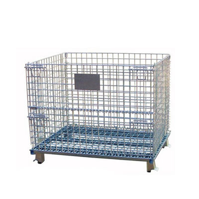 Folding And Stackable Wire Baskets / Wire Mesh Container For Recycling Industry