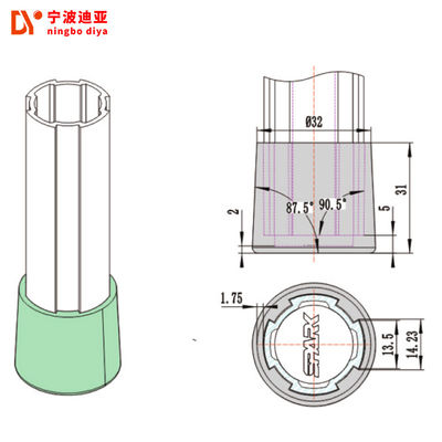 DIYA GAP43-02 Lean Tube Foot Base For Installing 43 Series Frame