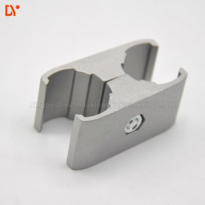 OD28mm Lean Aluminum Pipe Connector Parallel Holder Sand Blasting