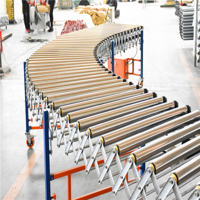 Skate Wheel Flexible Telescopic Roller Conveyor System Of Factory
