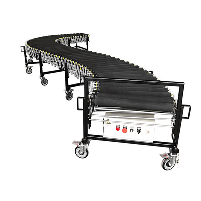 Retractable Carbon Steel Expandable Gravity Roller Conveyor System For Industrial Warehouses