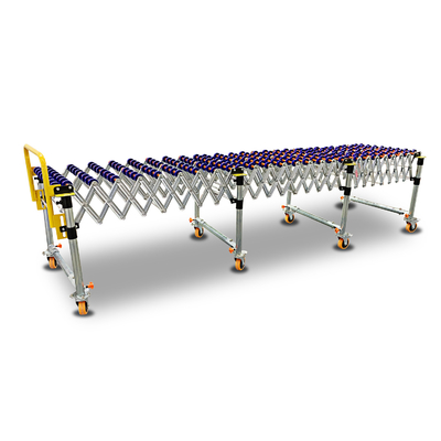 Flexible Retractable Curved Roller Conveyor System For Truck Trailer Loading And Unloading