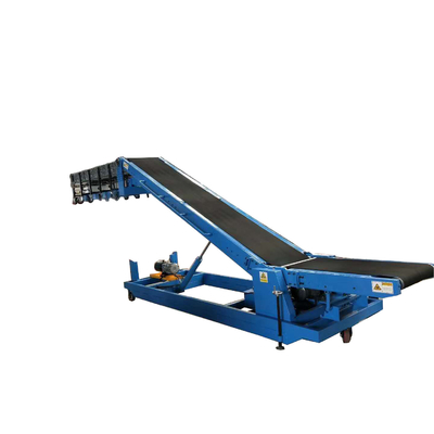 Bucket Lifting Inclined Belt Conveyor System For Truck Load / Unload