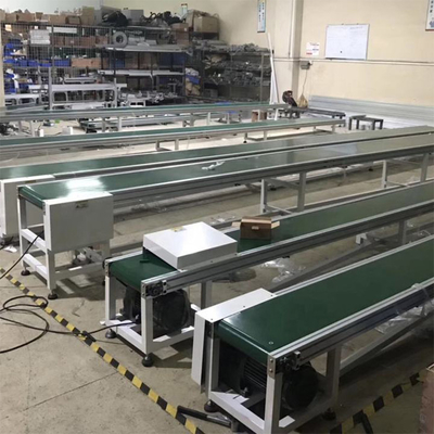 Green Pvc Belt Conveyor Custom Assembly Line Industrial Transfer